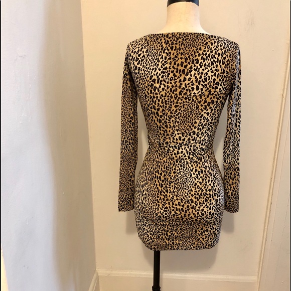 DIVIDED Slinky Bodycon Animal Print Dress Size 2 - Picture 5 of 7